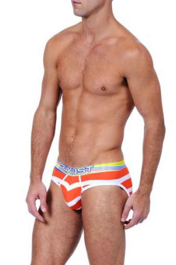 2(X)IST Orange Striped Brief