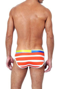 2(X)IST Orange Striped Brief thumbnail 2