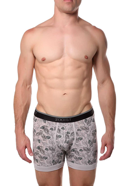 2(X)IST Pine-Print Essential Cotton-Stretch Boxer Brief