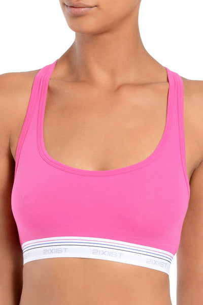 2(X)IST Pink Retro Cotton Racerback Bralette