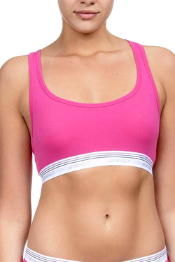2(X)IST Pink Retro Cotton Racerback Bralette thumbnail 2