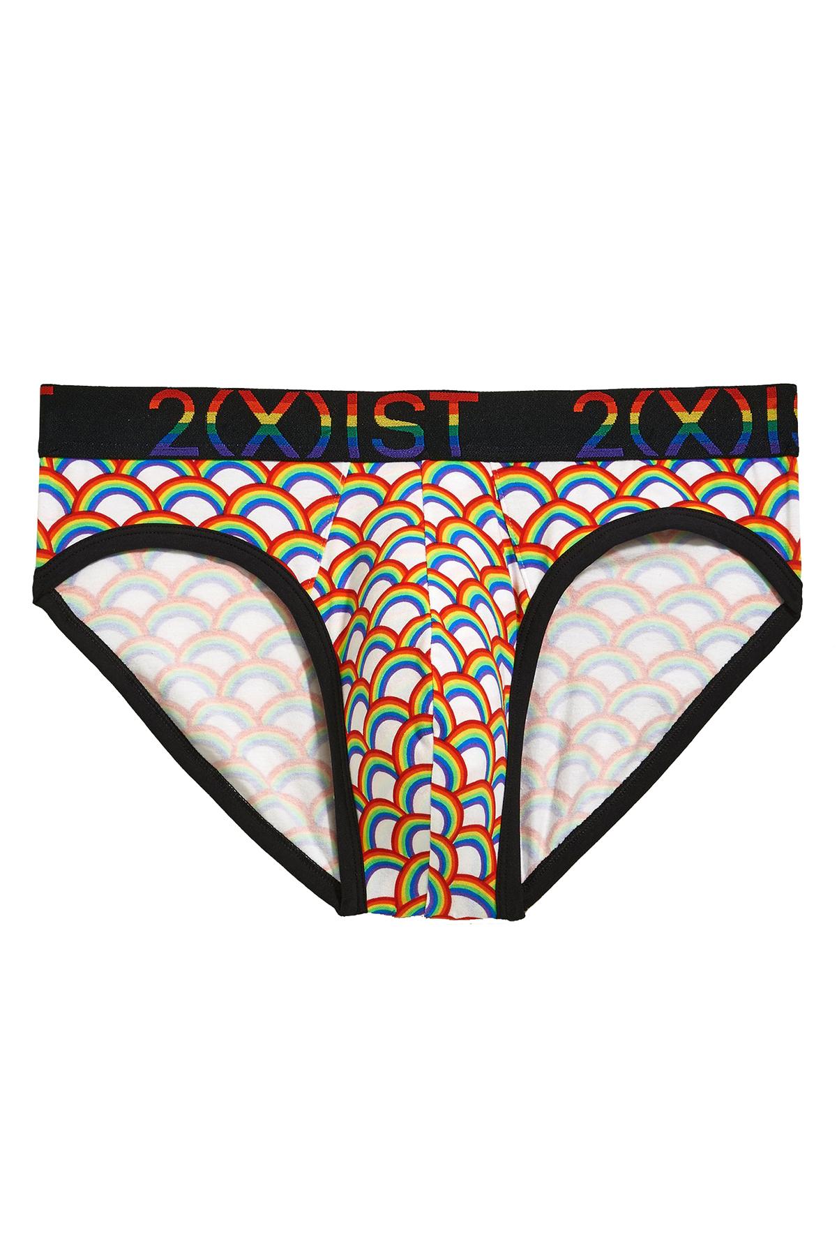 2(X)IST Rainbow Geo Pride Cotton Stretch No Show Brief