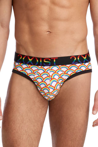 2(X)IST Rainbow Geo Pride Cotton Stretch No Show Brief