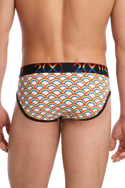 2(X)IST Rainbow Geo Pride Cotton Stretch No Show Brief thumbnail 3