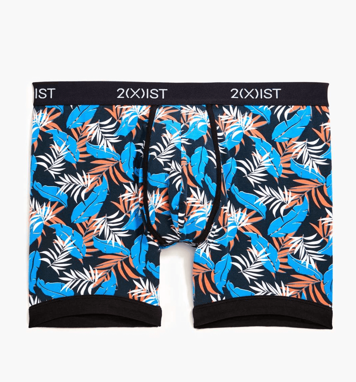 2(X)IST Resort Leaves Blue Aster Graphic Cotton Boxer Brief
