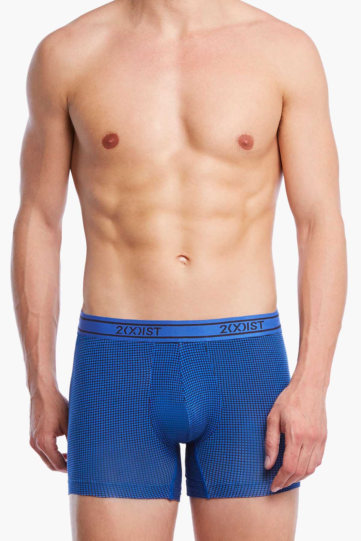 2(X)IST Royal Micro-Grid Print Graphic Modal Boxer Brief