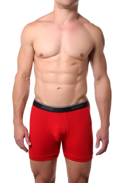 2(X)IST Salsa-Red Essential Cotton-Stretch Boxer Brief