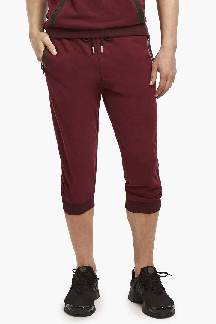 2(X)IST Speckled-Burgundy Sport Crop Lounge Pant