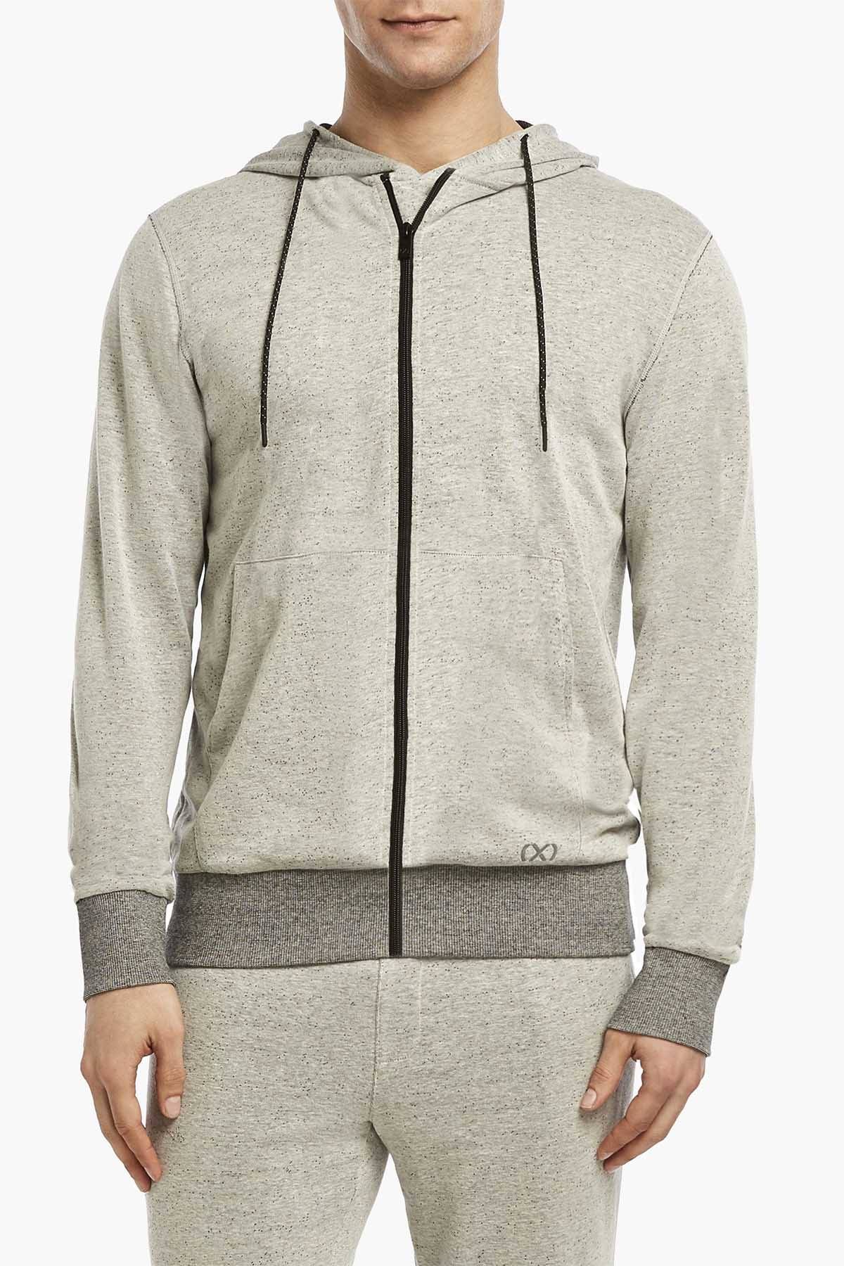 2(X)IST Speckled-Grey Sport Hooded Sweatshirt