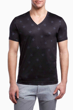 2(X)IST Star-Patch Print Mesh Performance V-Neck Tee thumbnail 1
