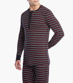 2(X)IST Stripe Essential Cotton Long Sleeve Henley thumbnail 3
