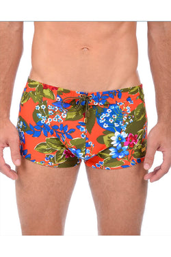2(X)IST Tangerine Tango Tropical Floral Cabo Swim Trunk thumbnail 1