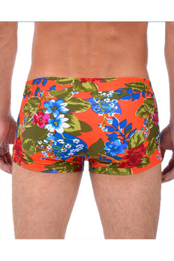 2(X)IST Tangerine Tango Tropical Floral Cabo Swim Trunk thumbnail 2
