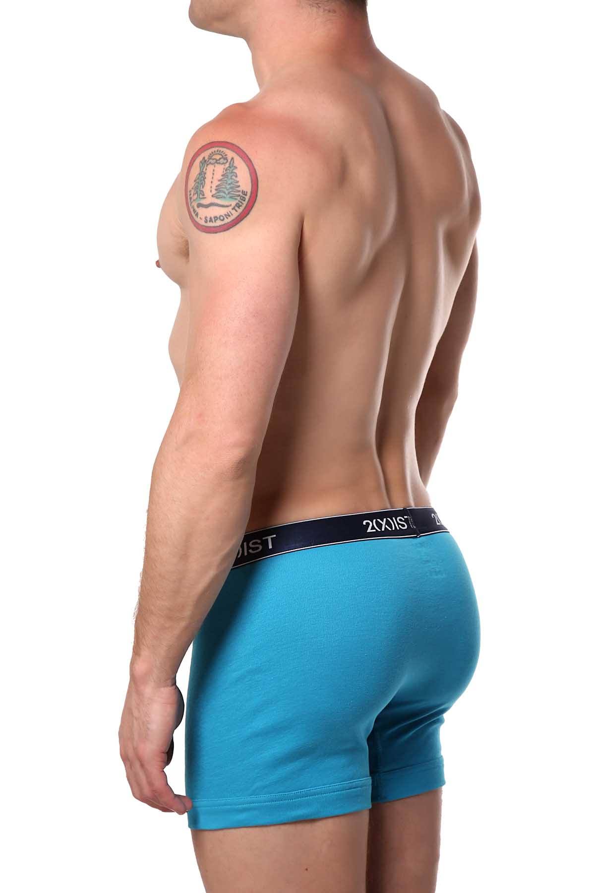 2(X)IST Turquoise Essential Cotton Boxer Brief
