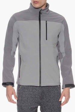 2(X)IST Two-Tone Grey Soft-Shell Full-Zip Jacket thumbnail 3