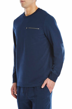2(X)IST Varsity-Navy Classic Zip-Pocket Sweatshirt thumbnail 2