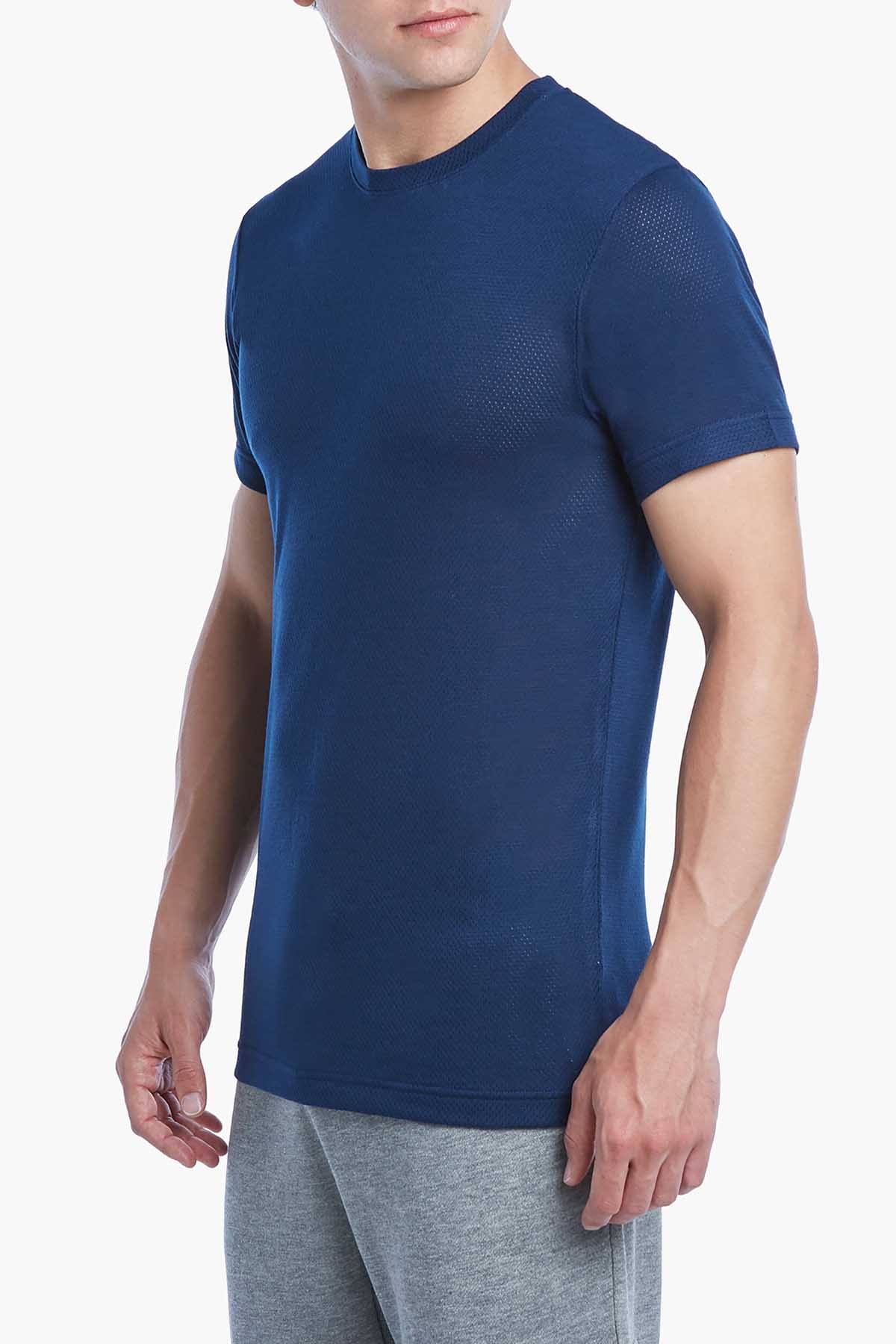 2(X)IST Varsity Navy Core Mesh Crewneck Tee