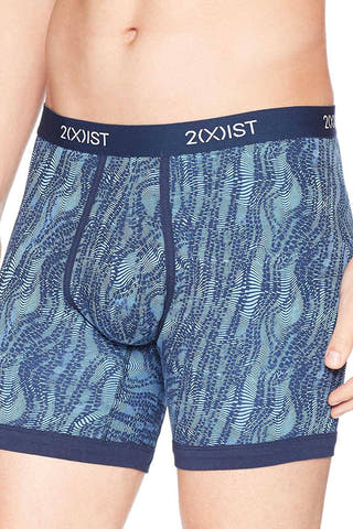 2(X)IST Varsity-Navy Digi-Zebra Print Graphic Cotton Boxer Brief