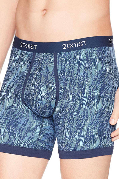 2(X)IST Varsity-Navy Digi-Zebra Print Graphic Cotton Boxer Brief