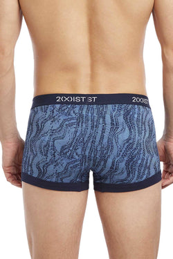2(X)IST Varsity-Navy Digi-Zebra Print Graphic Cotton No-Show Trunk thumbnail 2