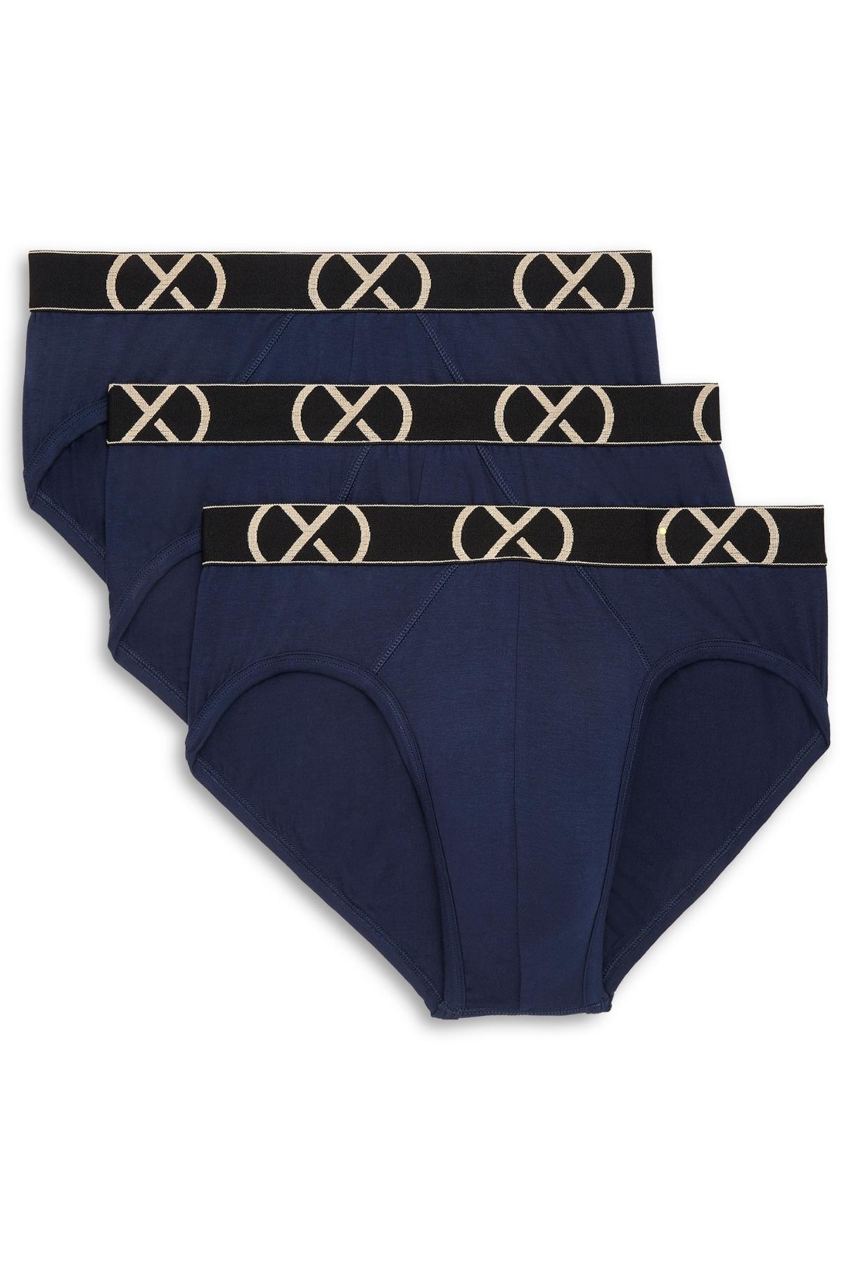 2(X)IST Varsity Navy Luxe No Show Brief 3-Pack
