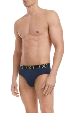 2(X)IST Varsity Navy Luxe No Show Brief 3-Pack thumbnail 3