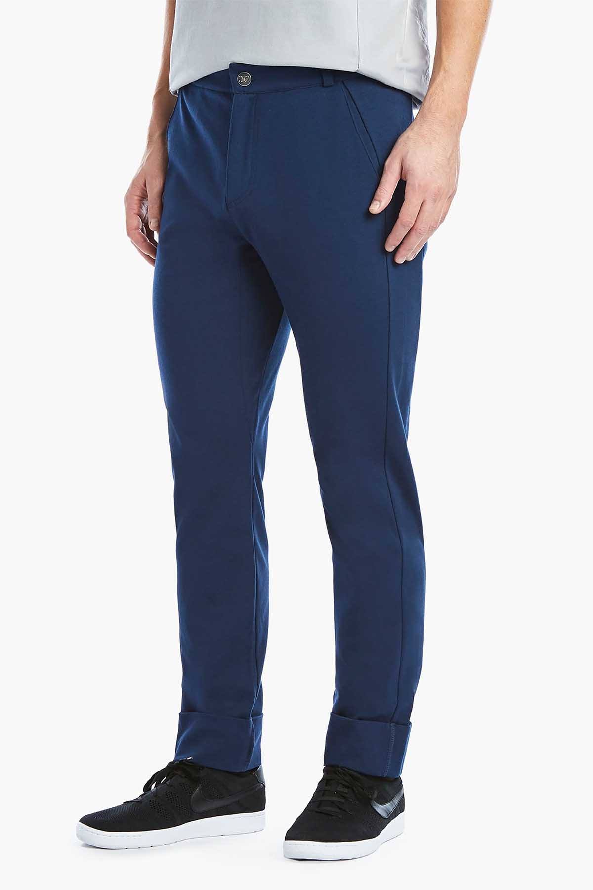 2(X)IST Varsity-Navy Modern Cotton Trouser