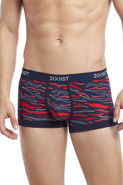 2(X)IST Varsity-Navy/Red Pop-Tiger Print Graphic Cotton No-Show Trunk thumbnail 1