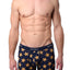 2(X)IST Varsity-Navy Star-Patch Print Graphic Cotton Boxer Brief