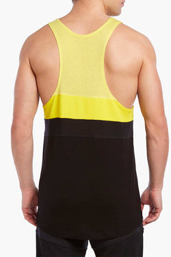 2(X)IST Vibrant-Yellow/Black Color-Block Moto Tank thumbnail 3