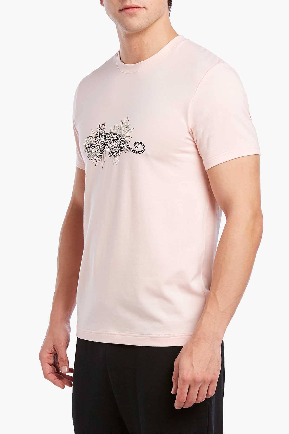 2(X)IST Washed-Rose Jungle-Cat Crew-Neck Tee