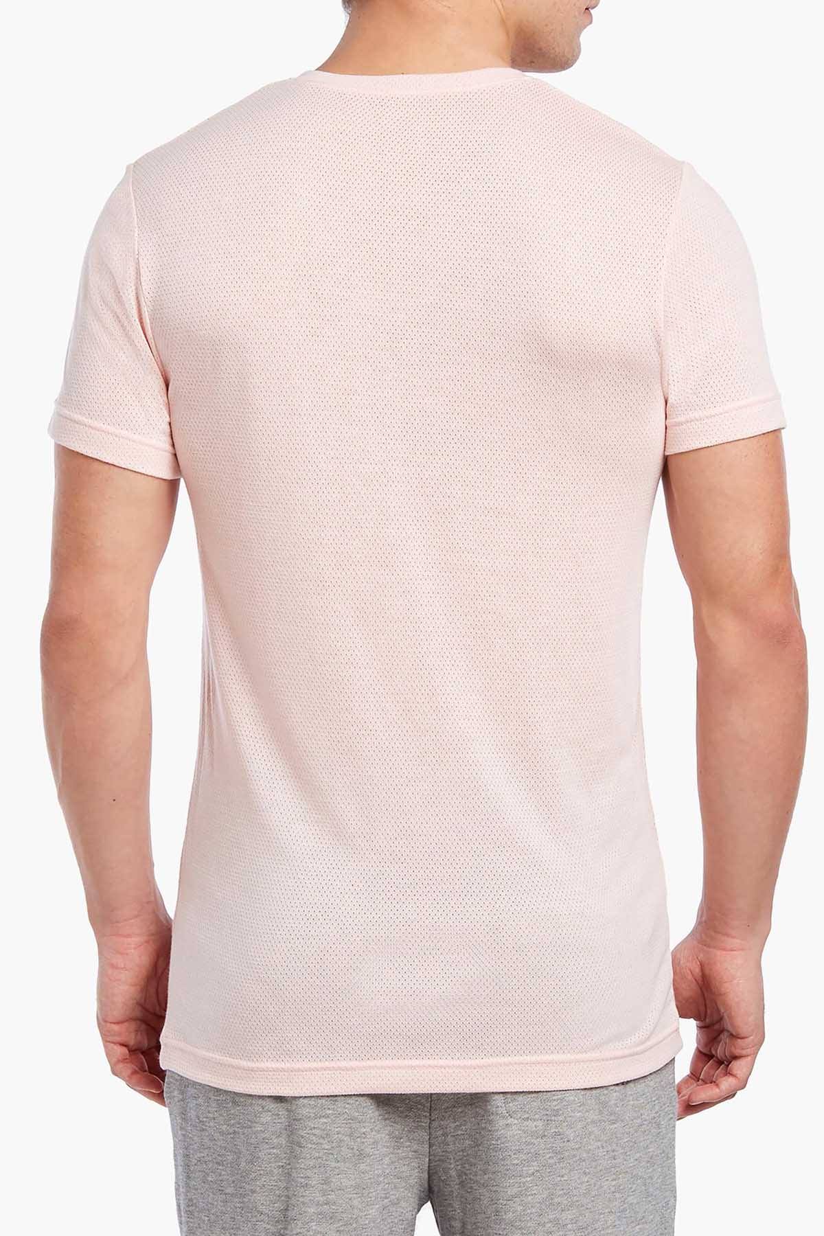2(X)IST Washed-Rose Mesh V-Neck Tee