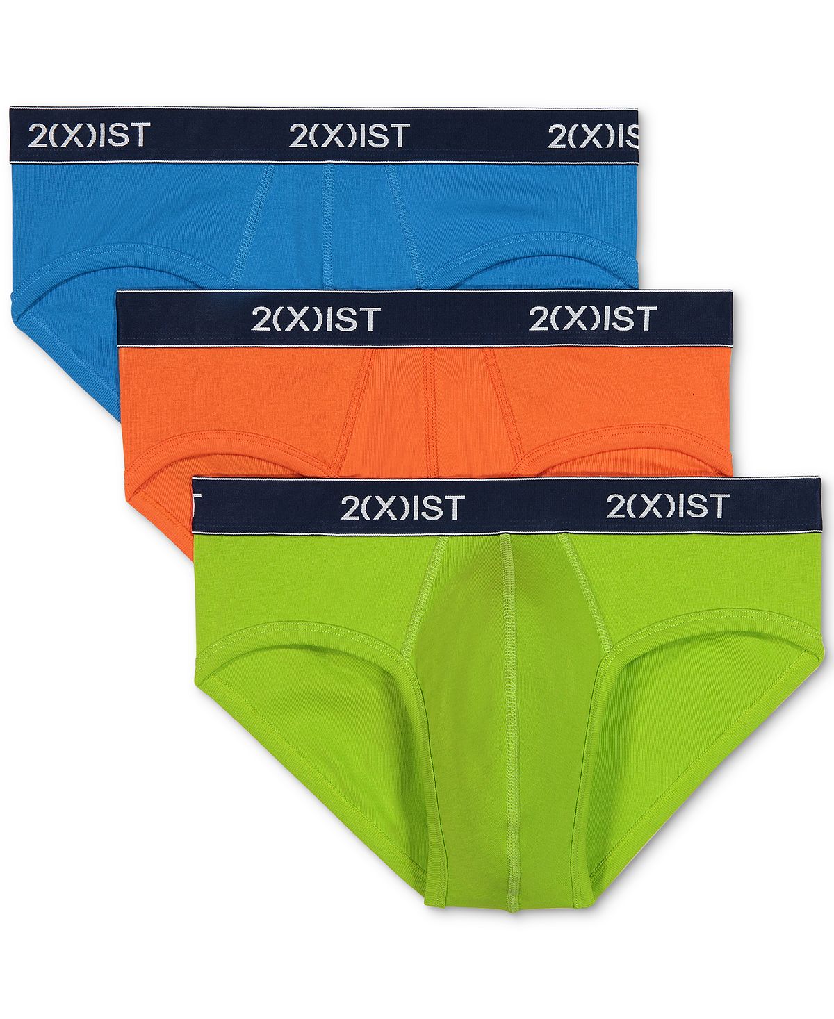 2(x)ist 2(x)ist Essential 3 Pack No Show Brief Blue Aster/red Oragne/lime