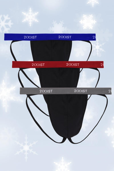 2(x)ist Black Micro Speed Dri Jockstrap 3-pack