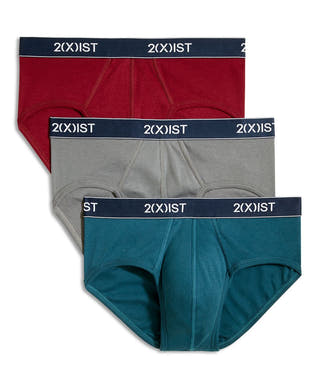 2(x)ist No Show Briefs Pack Of 3 Blue/Gray/Burgundy