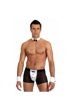 Gregg Homme Black Satin Knit Tuxedo Mesh Boxer thumbnail 2