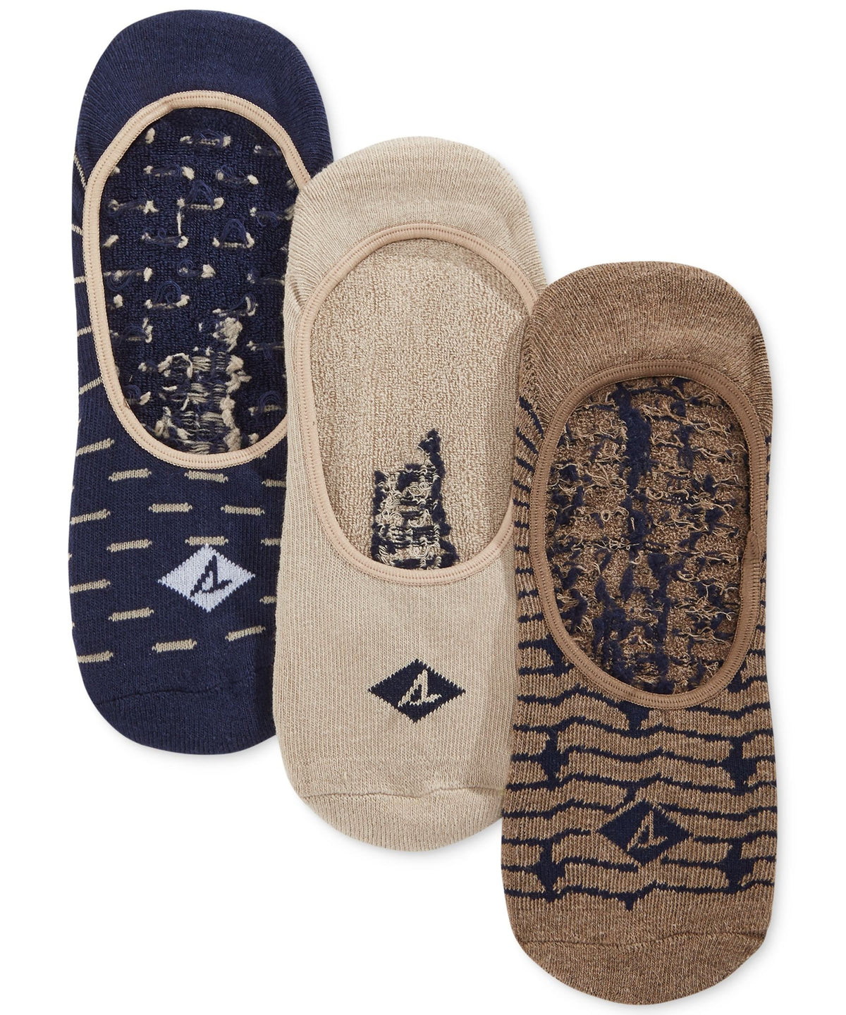 Sperry 3-Pk No-Show Socks Amphora Heather