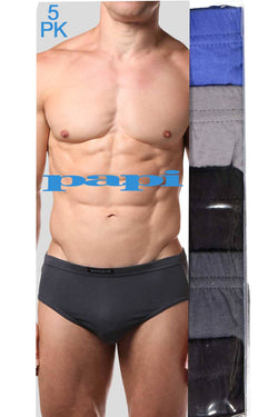 Papi Blue/Black/Grey Low-Rise Brief 5-Pack thumbnail 1