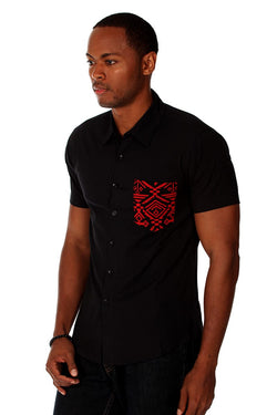 Something Strong Black Tribal Tom Button-Up thumbnail 2