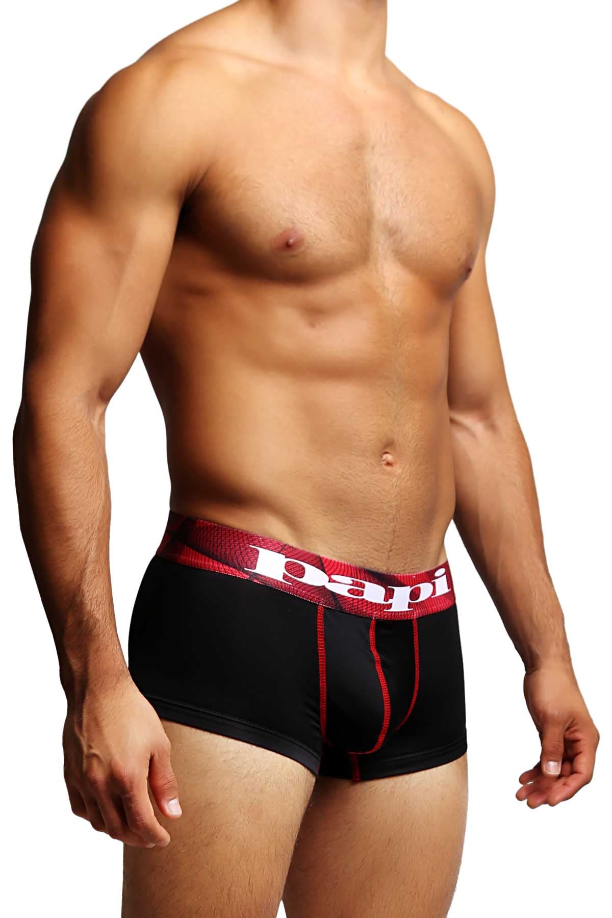 Papi Black/Red Contrast Microfusion Performance Brazilian Trunk 2-Pack
