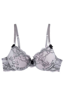 Catherine Malandrino Grey Corded Lace Demi Bra thumbnail 1