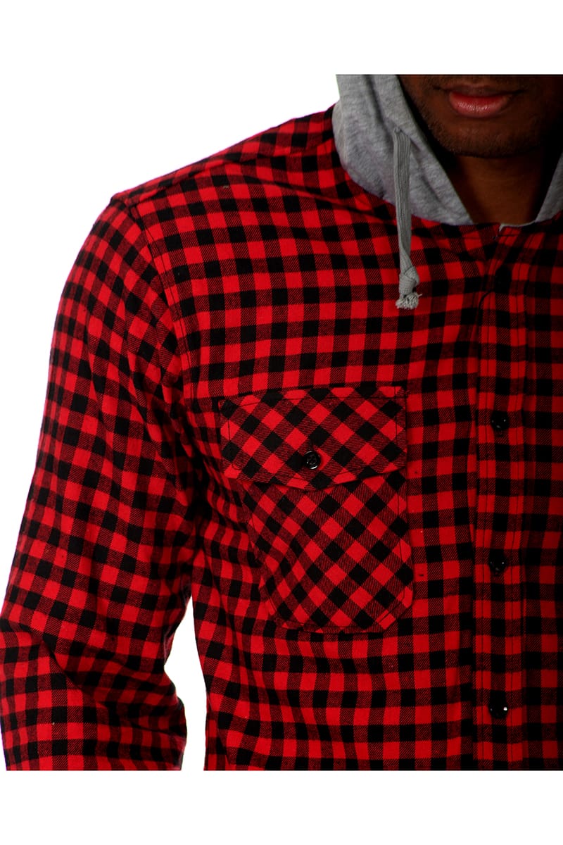 Something Strong Red Something Vague Hooded Button-Up