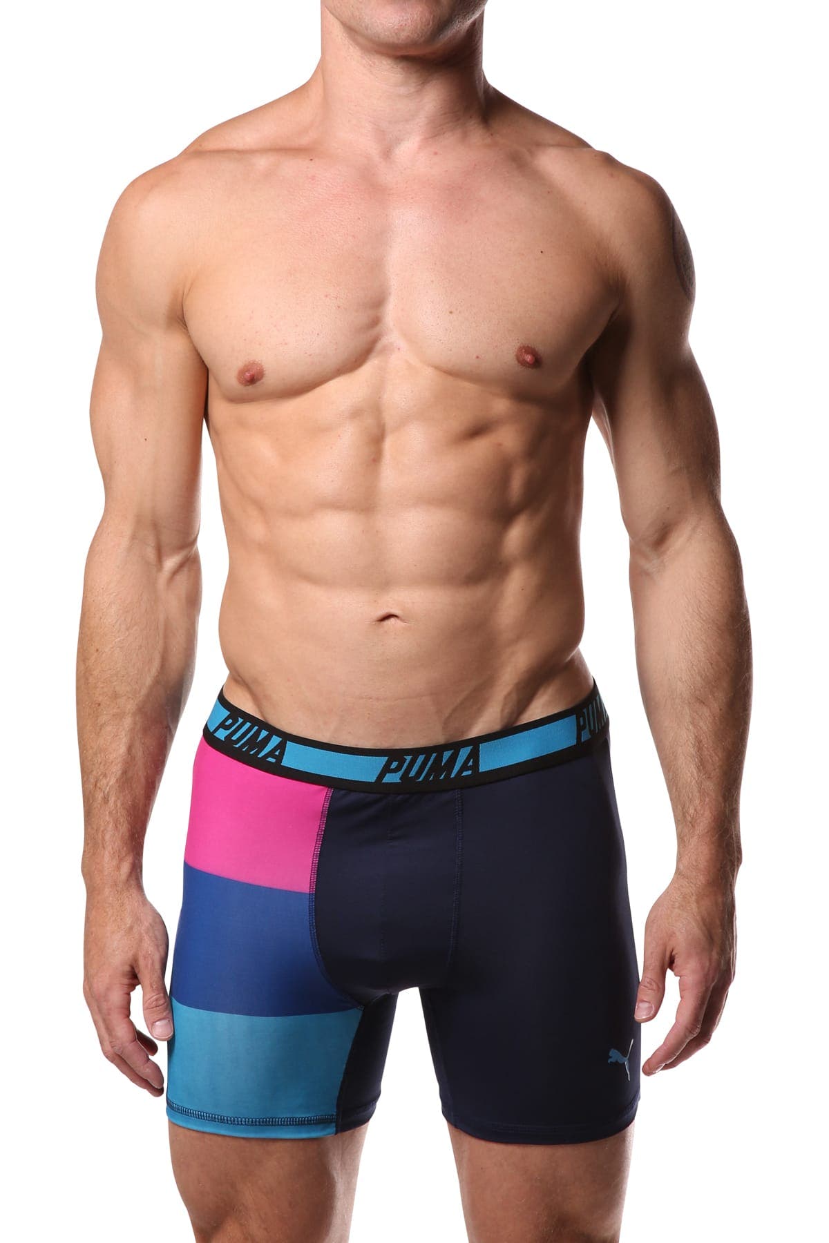 PUMA Navy & Multi Side Panel Boxer Brief