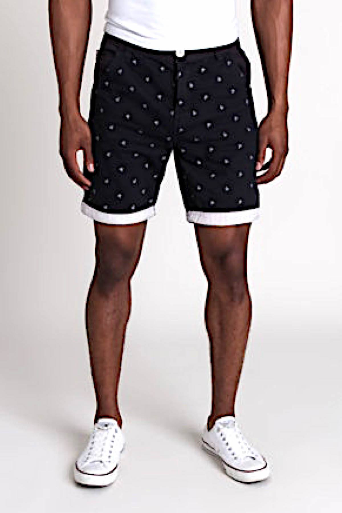 Soul Star Navy Bicycle Print Upfold Short