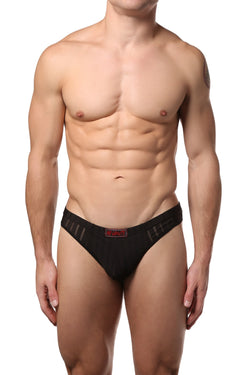 No Limits Black Mesh Stripe Bikini thumbnail 1