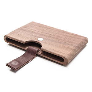 Something Strong Brown Walnut Wood Card Case