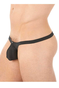 Gregg Homme Grey Highrise Honeycomb Mesh Thong thumbnail 2