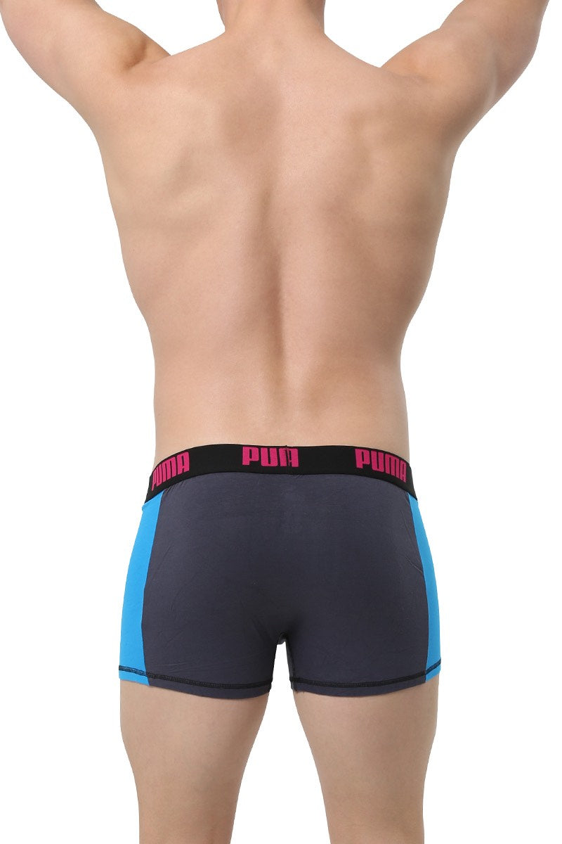 Puma Blue & Grey Cotton Stretch Trunk 2-Pack