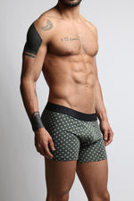 Mosmann Green & Blue Polka Dots Long Boxer