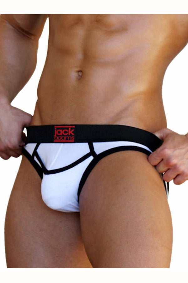 Jack Adams White & Black Army Fly Jock-Brief
